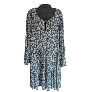 Old Navy Dress XL Floral Comfy Tiered Minimalist Feminine Cottagecore Keyhole